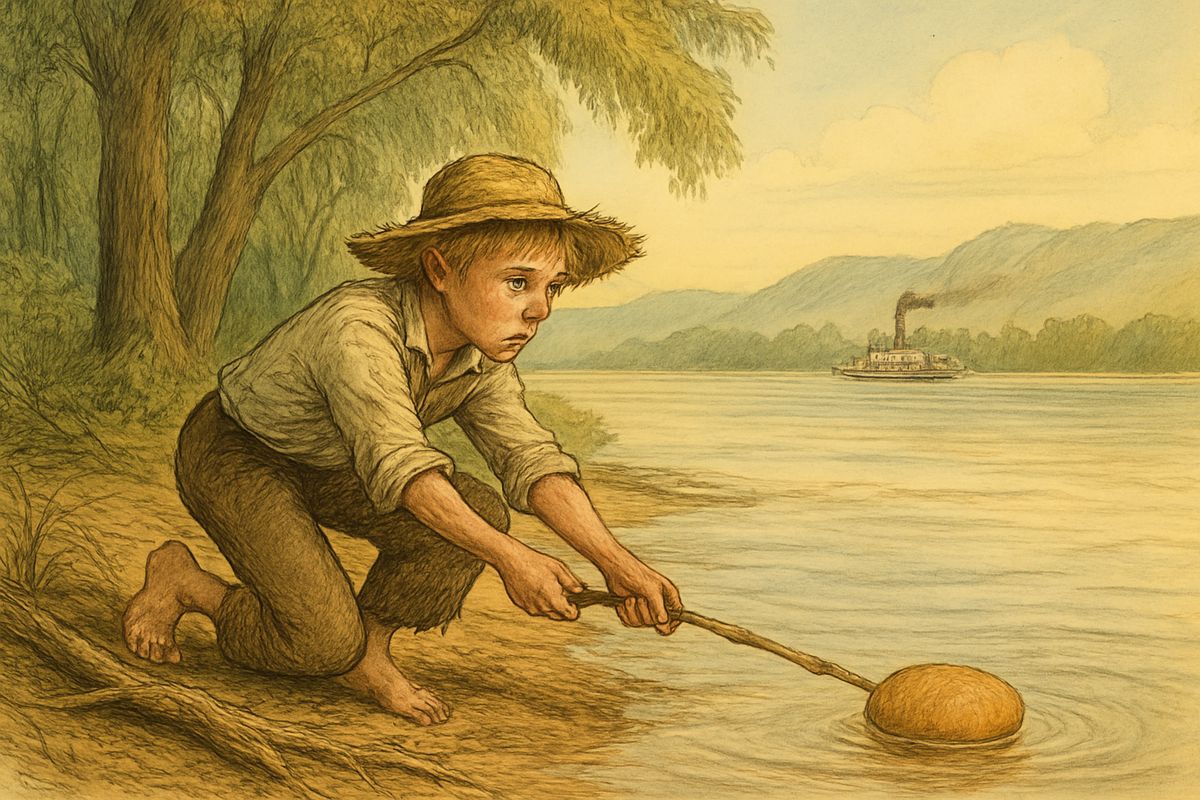 Waking on Jackson's Island, I heard a deep boom. The ferry-boat was firing cannon over the water to make my drownded carcass come up. They floated loaves with quicksilver in them too, and I fished one out. Baker's bread, what the quality eat.