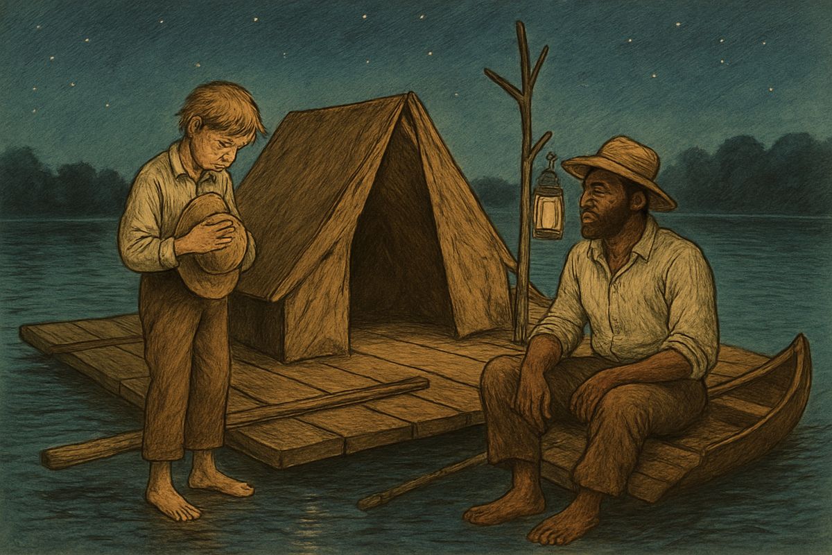 Jim went into the wigwam without another word, and Huck felt so mean he could have kissed Jim's foot. It took fifteen minutes, but he humbled himself and said he was sorry. He never played Jim a mean trick again.