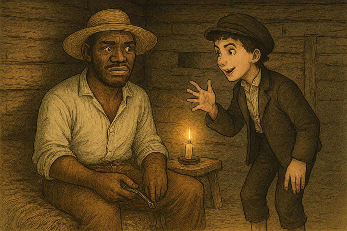 Every proper prisoner needed pets, Tom said: rats to play the jews-harp to, garter-snakes, spiders, and a flower watered with tears. Jim sagged under all of it. "I never knowed b'fo' 't was so much bother and trouble to be a prisoner."