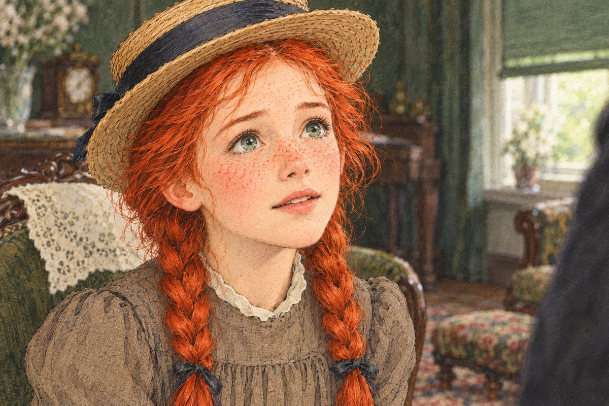 Marilla saw the misery in the child's pale face and could not hand her over to such a woman. She said that Matthew wanted to keep Anne, and that she must talk it over with him first. As Marilla spoke, hope dawned on Anne's face like a sunrise. Her eyes grew bright as morning stars.