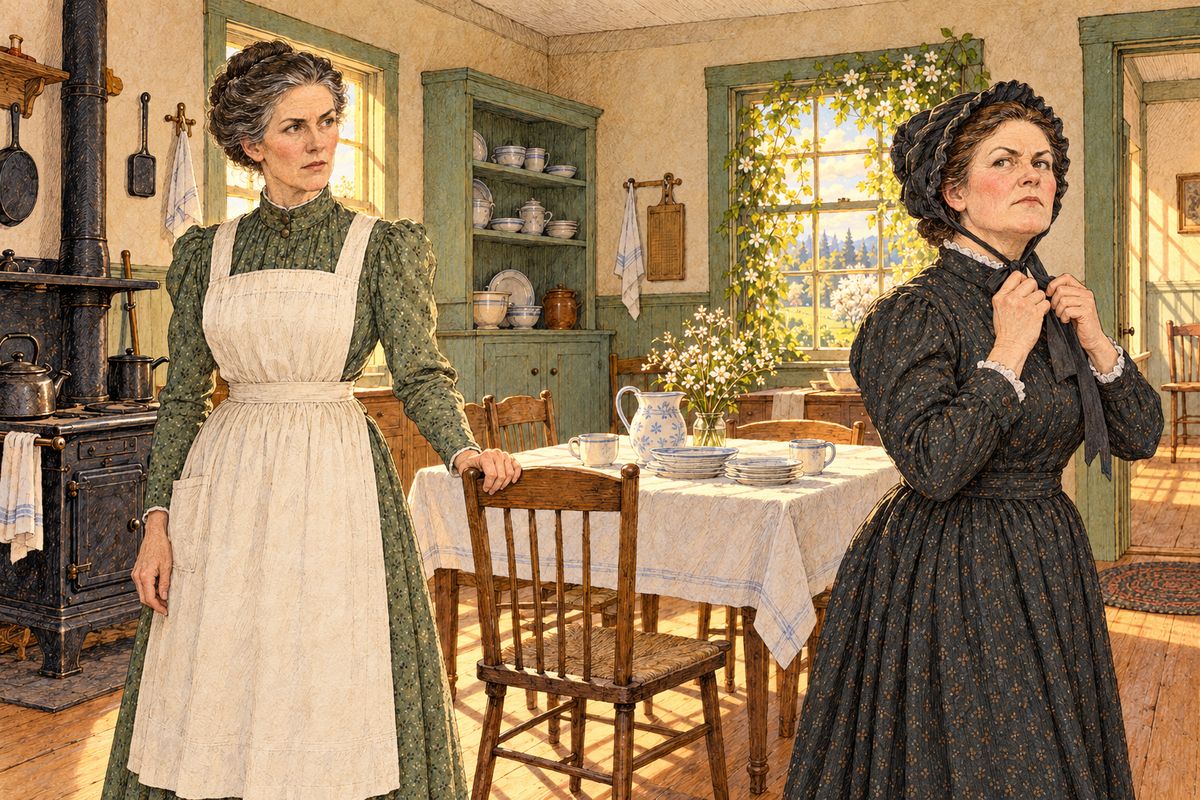 Marilla opened her mouth to apologise, but what came out surprised her. "You shouldn't have twitted her about her looks, Rachel." She did not excuse Anne's temper, but said the child had never been taught right. Mrs. Rachel advised a birch switch, then swept out in offended dignity.