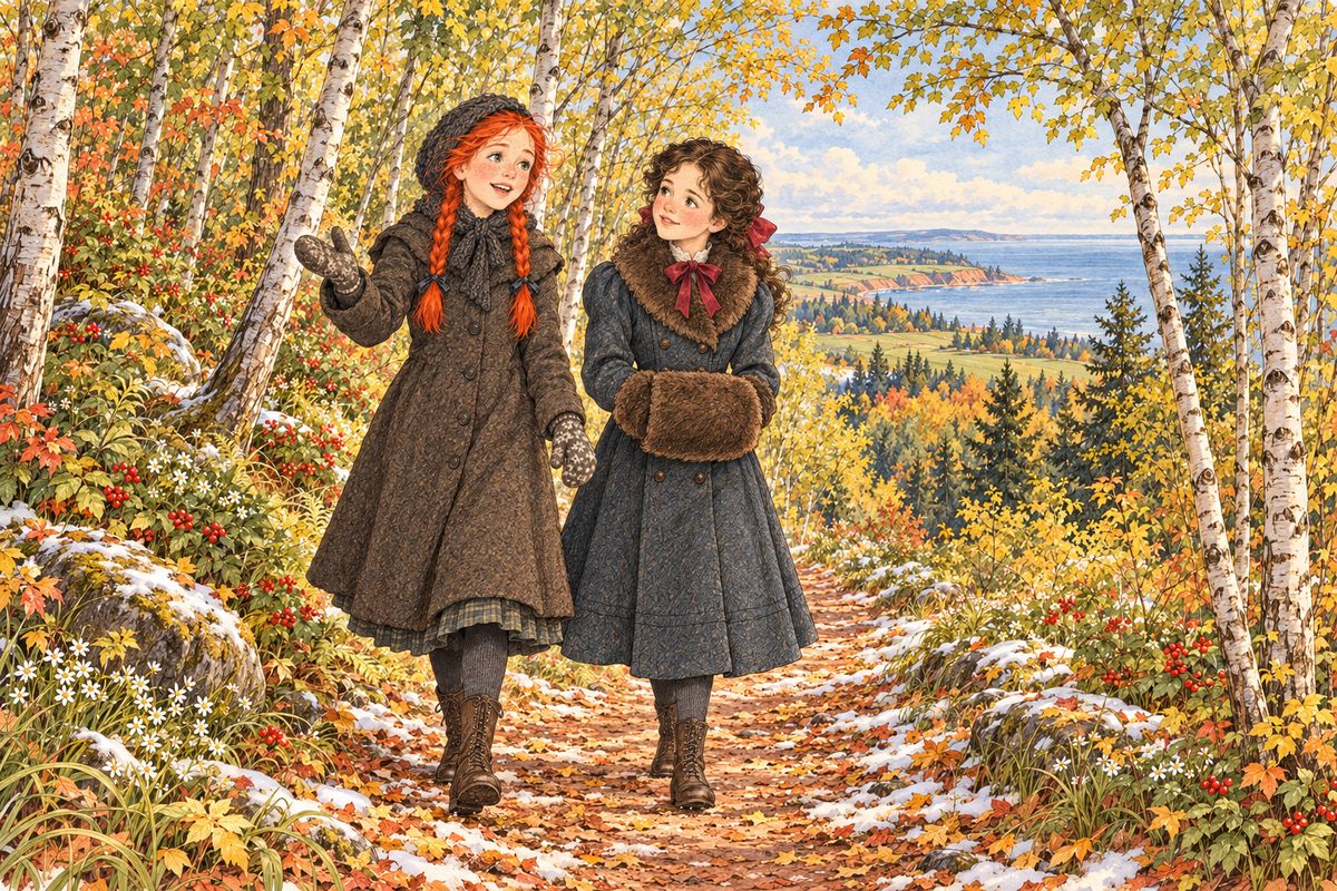 On her thirteenth birthday Anne tripped down the Birch Path with Diana, boasting of her composition, 'The Jealous Rival', in which nearly everyone drowned and the villainess went mad. When Diana sighed that she had no imagination, Anne founded a Story Club on the spot. 'Let you and me write stories for practice!'