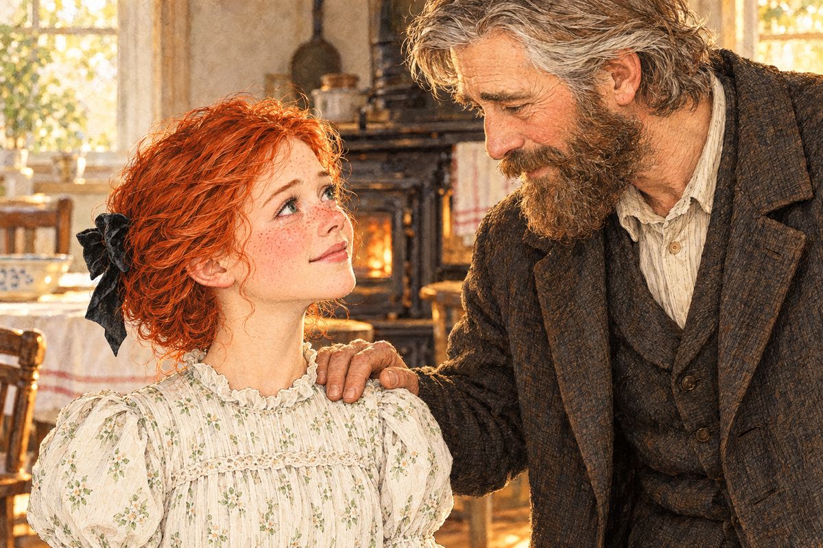 The flat was lost, and Anne declared she was cured of being romantic for good. But when Marilla had gone out, Matthew laid a shy hand on her shoulder. 'Don't give up all your romance, Anne. A little of it is a good thing—keep a little of it, Anne.'