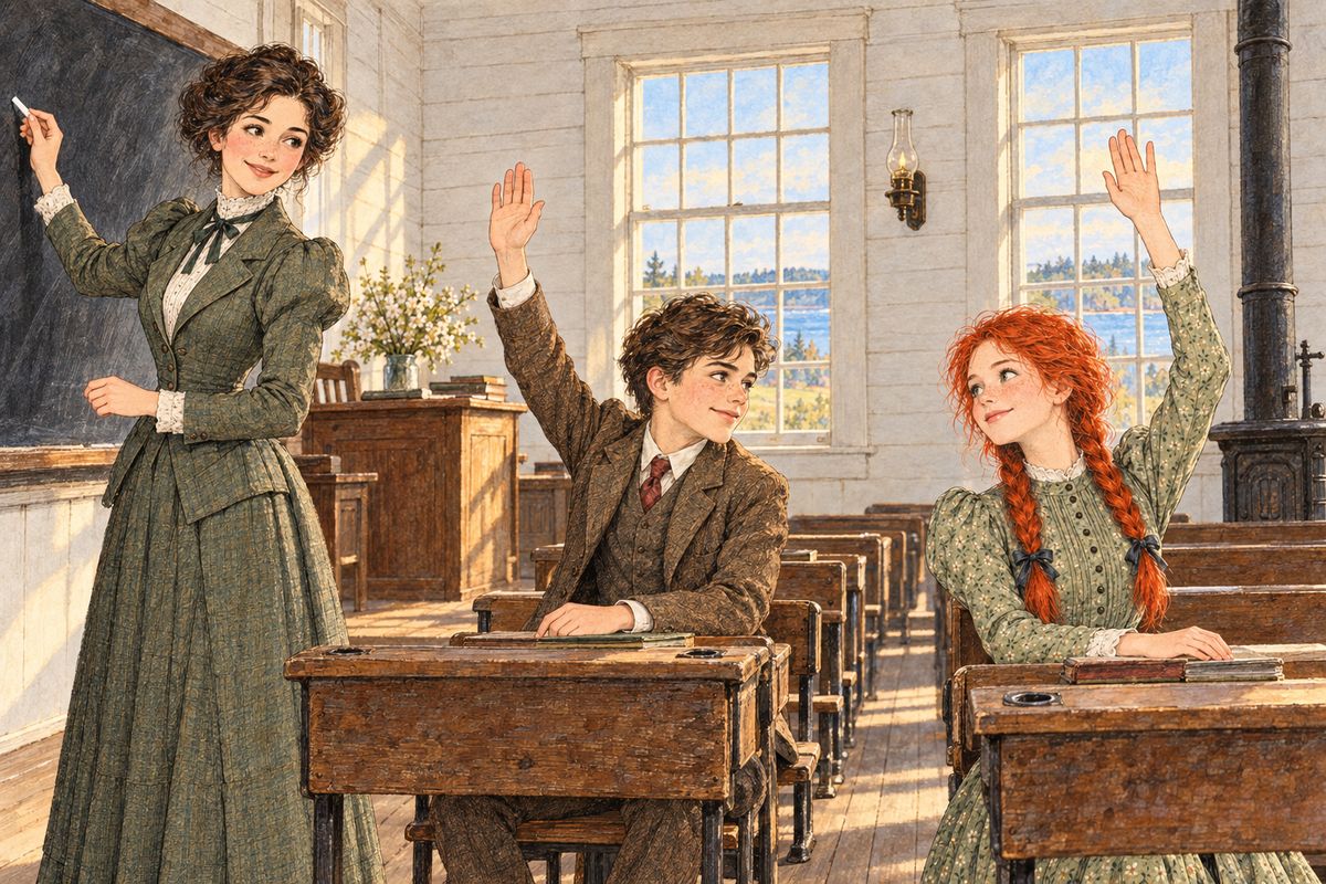 One November twilight Marilla told Anne that Miss Stacy was forming a class to study for the Queen's entrance examination, and that she might join. Anne was overjoyed, though Diana would not come. In the class the rivalry with Gilbert Blythe was open now: he wanted to be first as badly as she did.