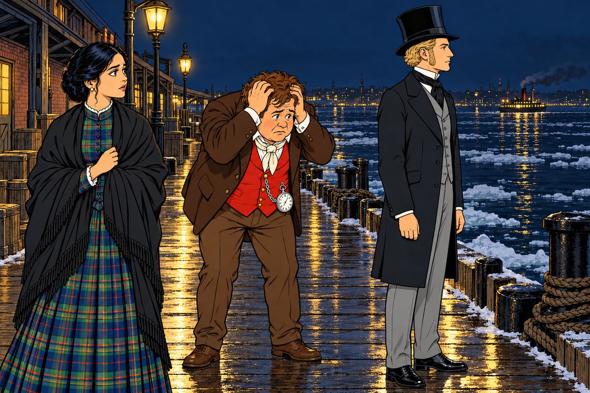 A train was waiting at Omaha. They crossed Iowa, reached Chicago on the 10th and raced nine hundred miles on to New York. At a quarter past eleven on the night of 11 December they hurried onto the Cunard pier, but the China, bound for Liverpool, had sailed forty-five minutes before.