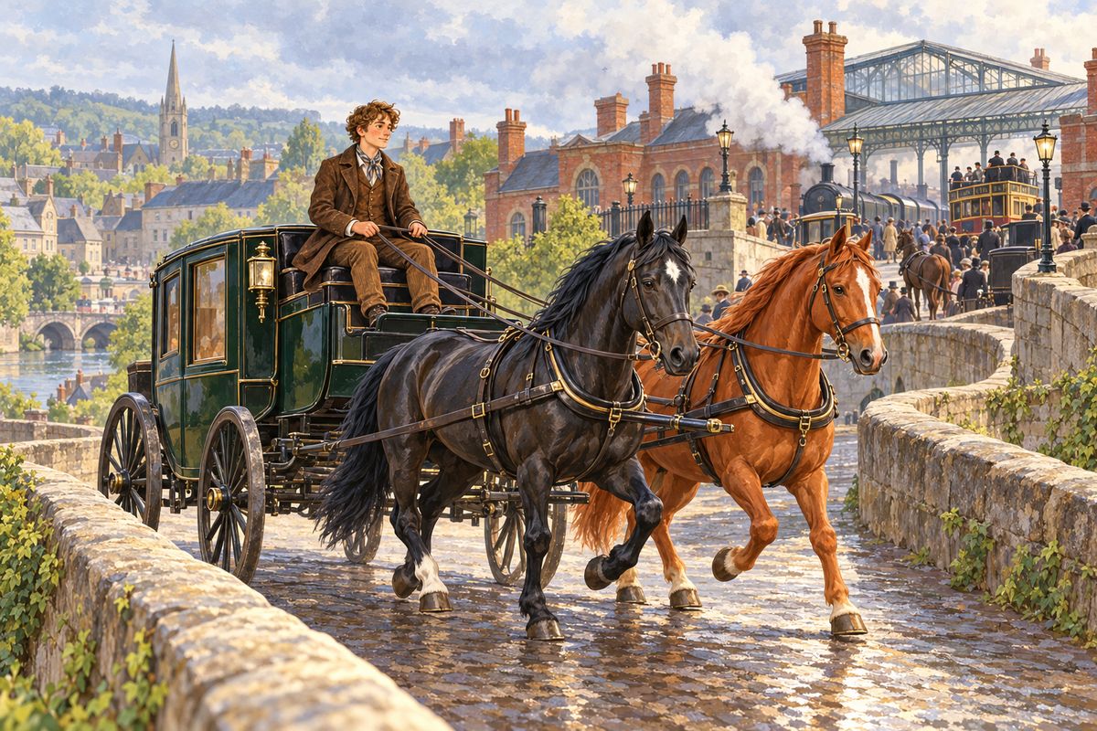 One December morning I heard my master read John a letter: Sir Clifford Williams wanted a trusty young groom, and John praised James so warmly that the place was his. For weeks James drove Ginger and me everywhere, even over the crowded, narrow bridge by the railway station, until his hand was light and sure.