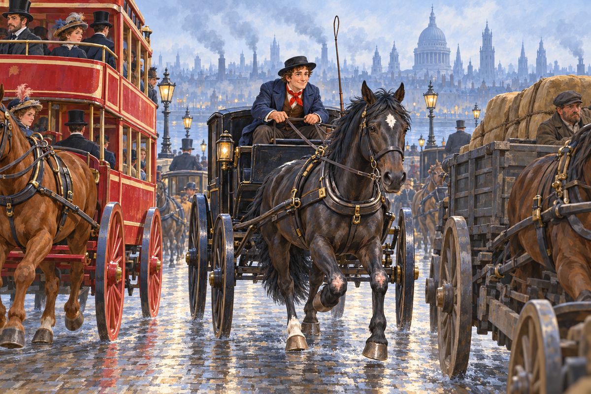 Jerry would not race for careless fares, but when a young man, hurt by a fall, begged to catch the twelve o'clock Dover train, Jerry cried to me, "Spin along, Jack!" I wove past omnibuses and carts over London Bridge, and we reached the station at eight minutes to twelve. Jerry refused the extra half-crown, since the young man's gladness was pay enough.