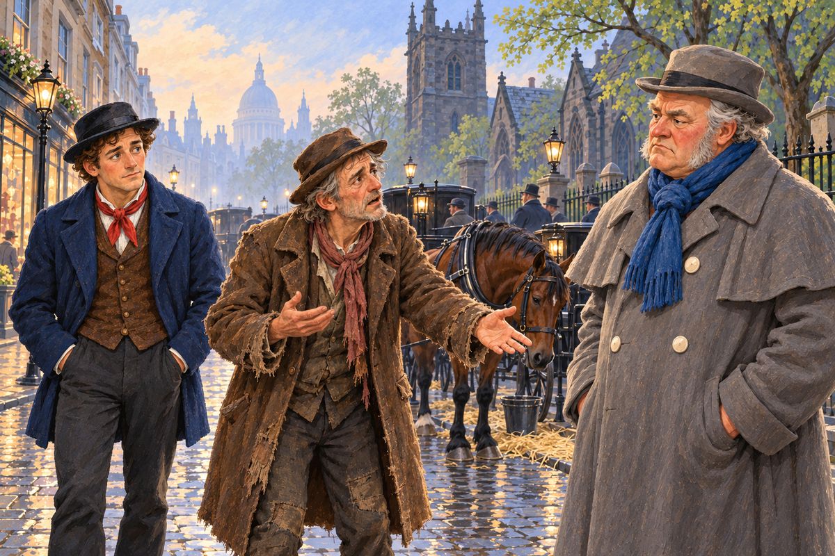 Not every cabman owned his horse, as I learned on the rank. Seedy Sam, who hired his from Skinner, cried out that he worked sixteen hours a day and never had a Sunday off. A few days later I heard that he had died of fever. 'I never had a Sunday's rest' were his last words.