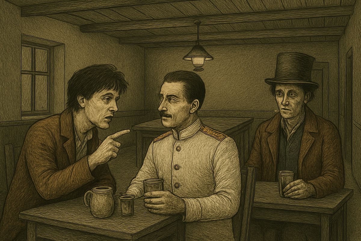 Six weeks before, Raskolnikov had heard a student in a tavern tell an officer about the same pawnbroker: kill her, take her money, do a hundred good deeds. 'One death, and a hundred lives in exchange—it's simple arithmetic!' It was his own thought.