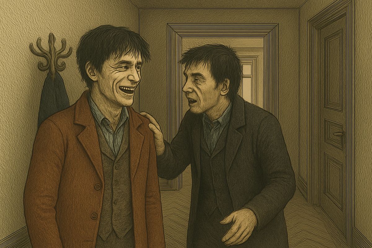 Claiming he wanted to reclaim his pledges from the old woman, Raskolnikov got Razumihin to take him to the examining magistrate, Porfiry Petrovitch. On the way he teased his friend mercilessly about Dounia. "Not a word here or I'll brain you!" Razumihin hissed.