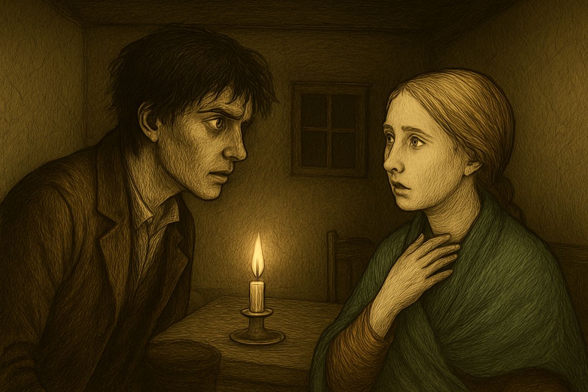 'I have abandoned my family. We are both accursed, let us go our way together!' he told her. Sonia understood only that he was terribly unhappy. At the door he promised that if he came to-morrow, he would tell her who killed Lizaveta.