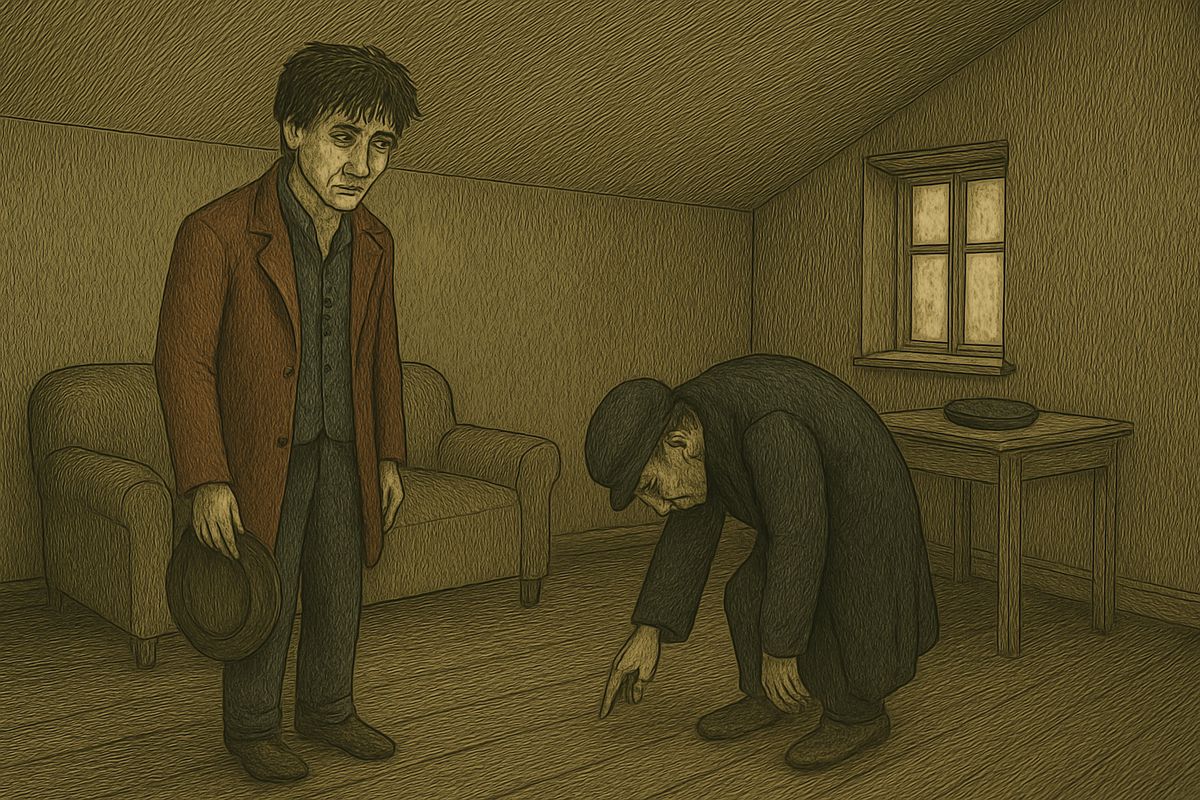 At home, the man from underground appeared and bowed to the ground. A leather-worker from the pawnbroker's house, he had informed Porfiry and sat behind the locked door. So Porfiry had only psychology, no facts. 'Now we'll make a fight for it,' Raskolnikov resolved.