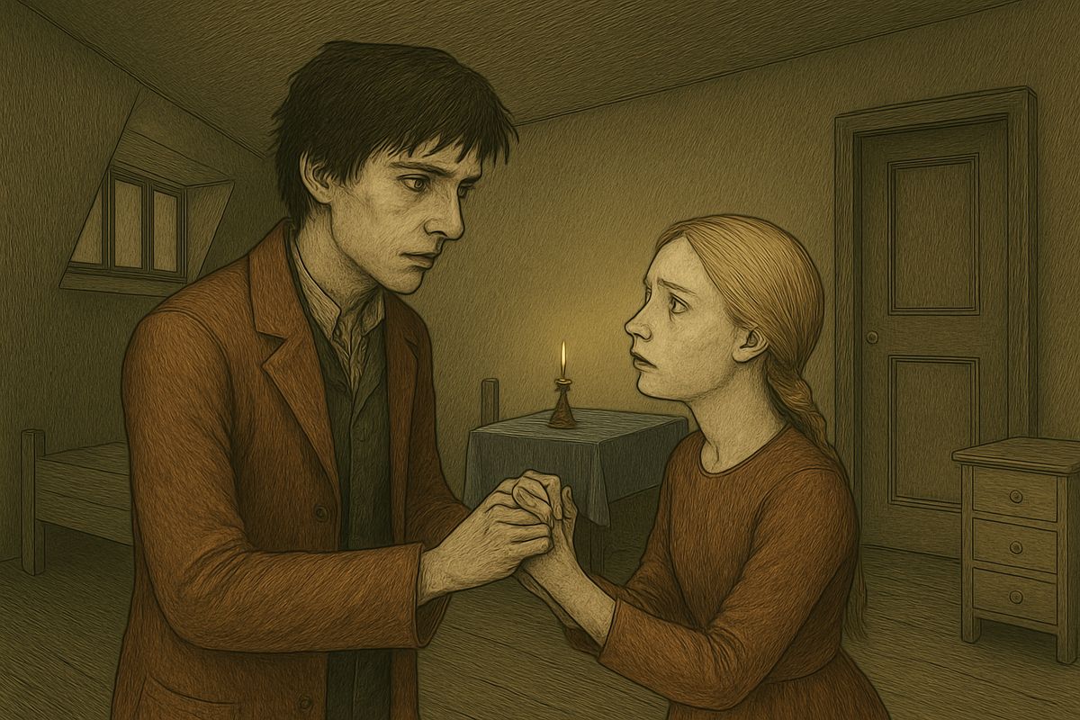 Sonia sprang up with shining eyes. “Go at once, stand at the cross-roads, kiss the earth which you have defiled, and say aloud, ‘I am a murderer!’” He refused. He would make one more fight of it.