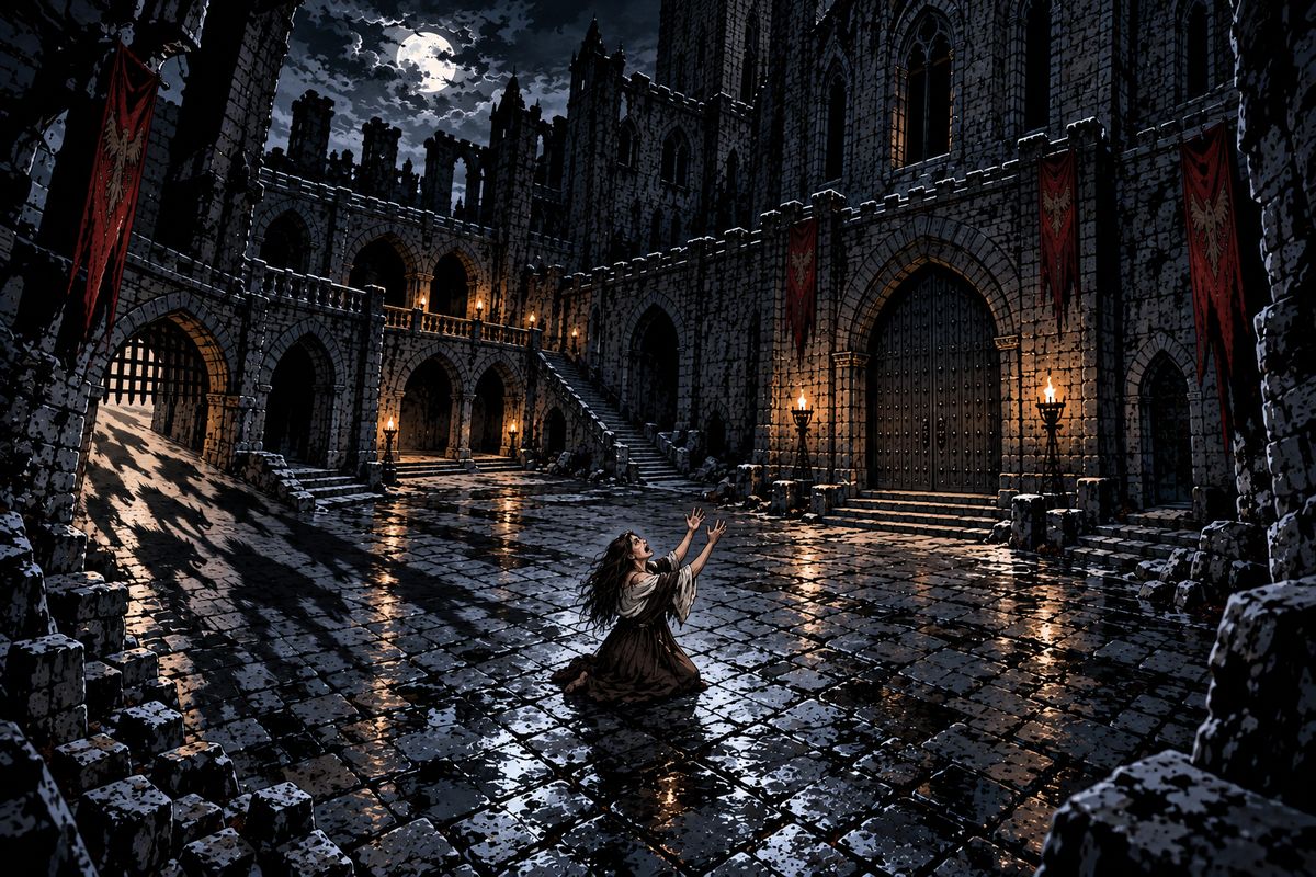 Before dawn a woman beat on the great door. 'Monster, give me my child!' The Count called from the tower, wolves poured in through the gate, and soon her cries were stilled. Jonathan knew now what had become of her child.