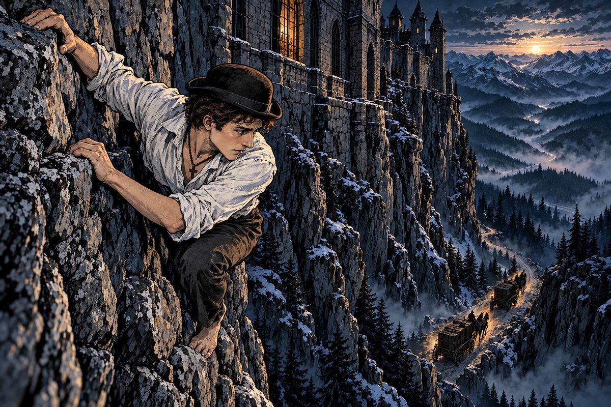 Then, to gipsy songs, the Szgany nailed down the boxes and carted all fifty away, leaving Jonathan locked in with the three women. He filled his pockets with gold and climbed out over the cliff. 'Good-bye, all! Mina!'