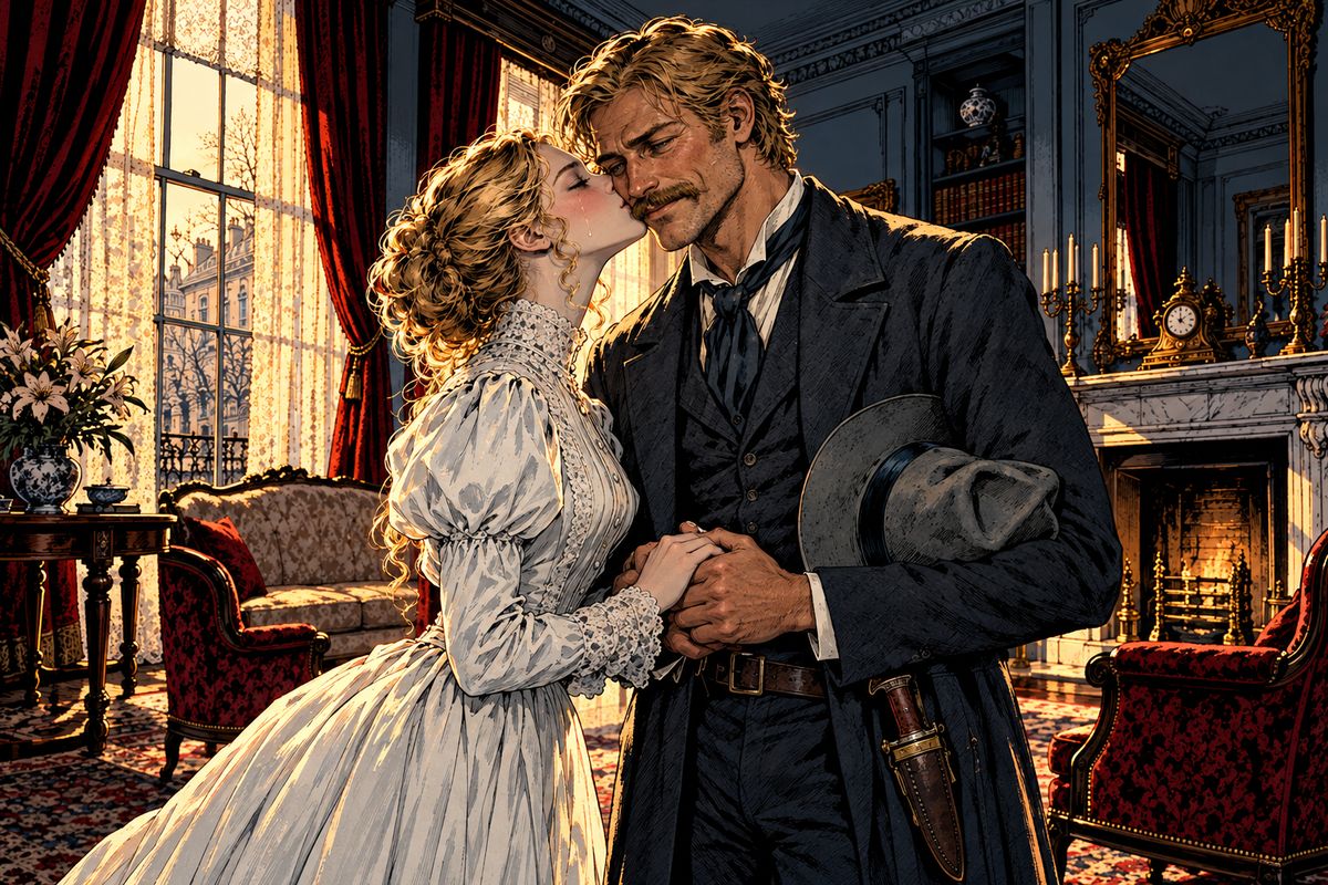 After lunch came Quincey P. Morris, a cheerful Texan. When Lucy confessed through tears that she loved another, he only smiled and asked for one kiss as a friend 'to keep off the darkness now and then'. Then he left without looking back.
