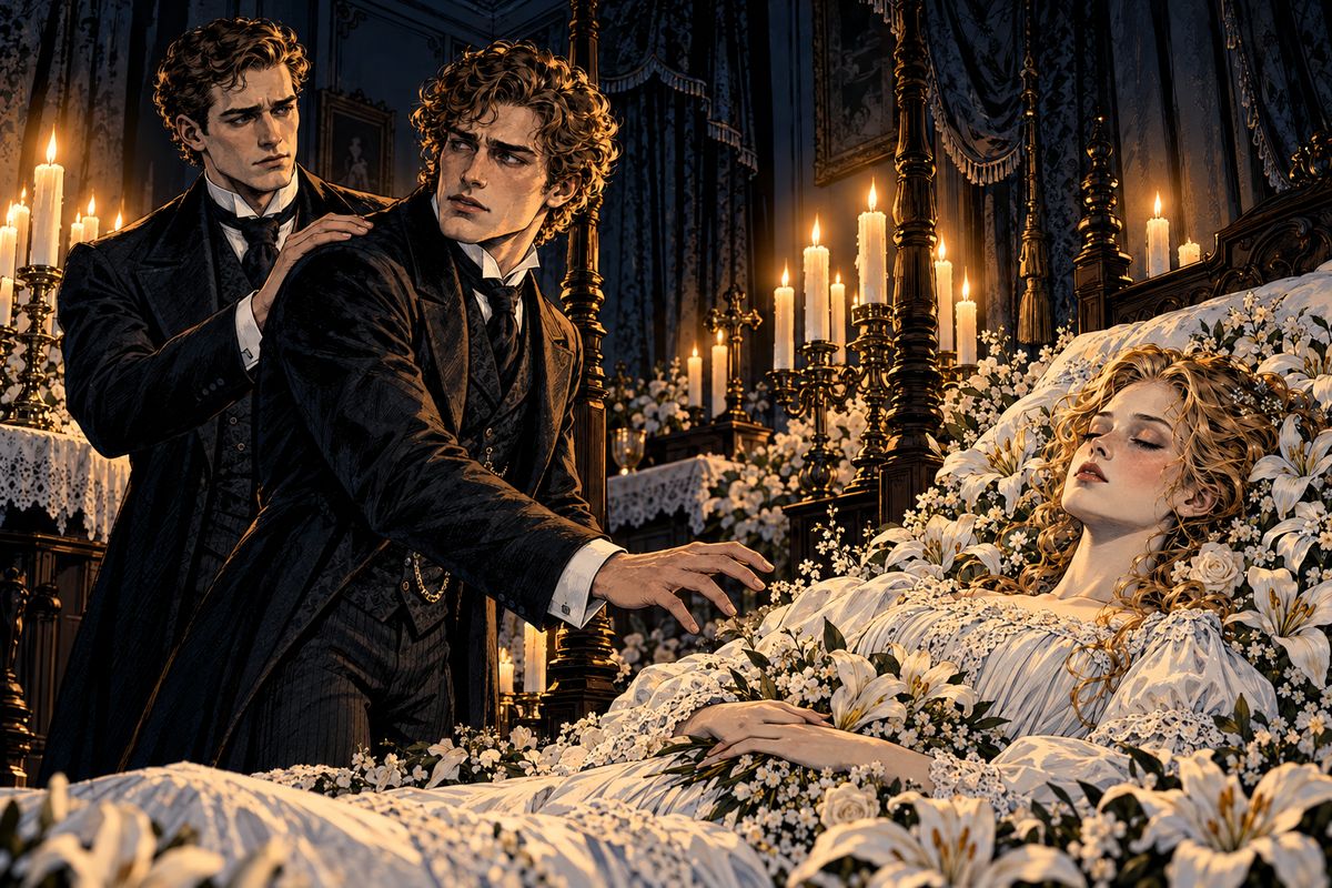 Arthur came back from his father's funeral looking broken. Beside Lucy, whose beauty seemed to grow by the hour, he began to shake with doubt. "Jack, is she really dead?" Seward gently said it was so, and Arthur kissed her goodbye.