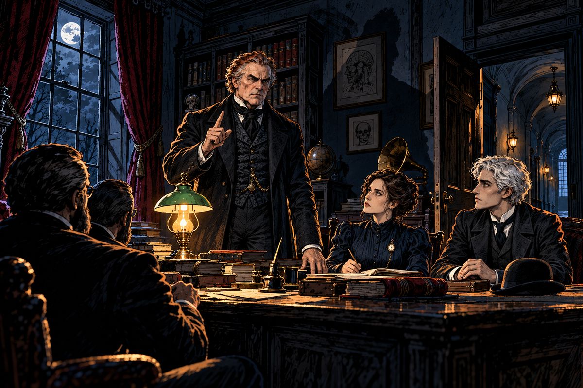 They met in Seward's study, Mina as secretary. Van Helsing told them a vampire could command wolves and bats, become mist, and enter only if invited, but daylight, garlic, the crucifix and running water weakened him. Dracula was once a voivode who fought the Turks.