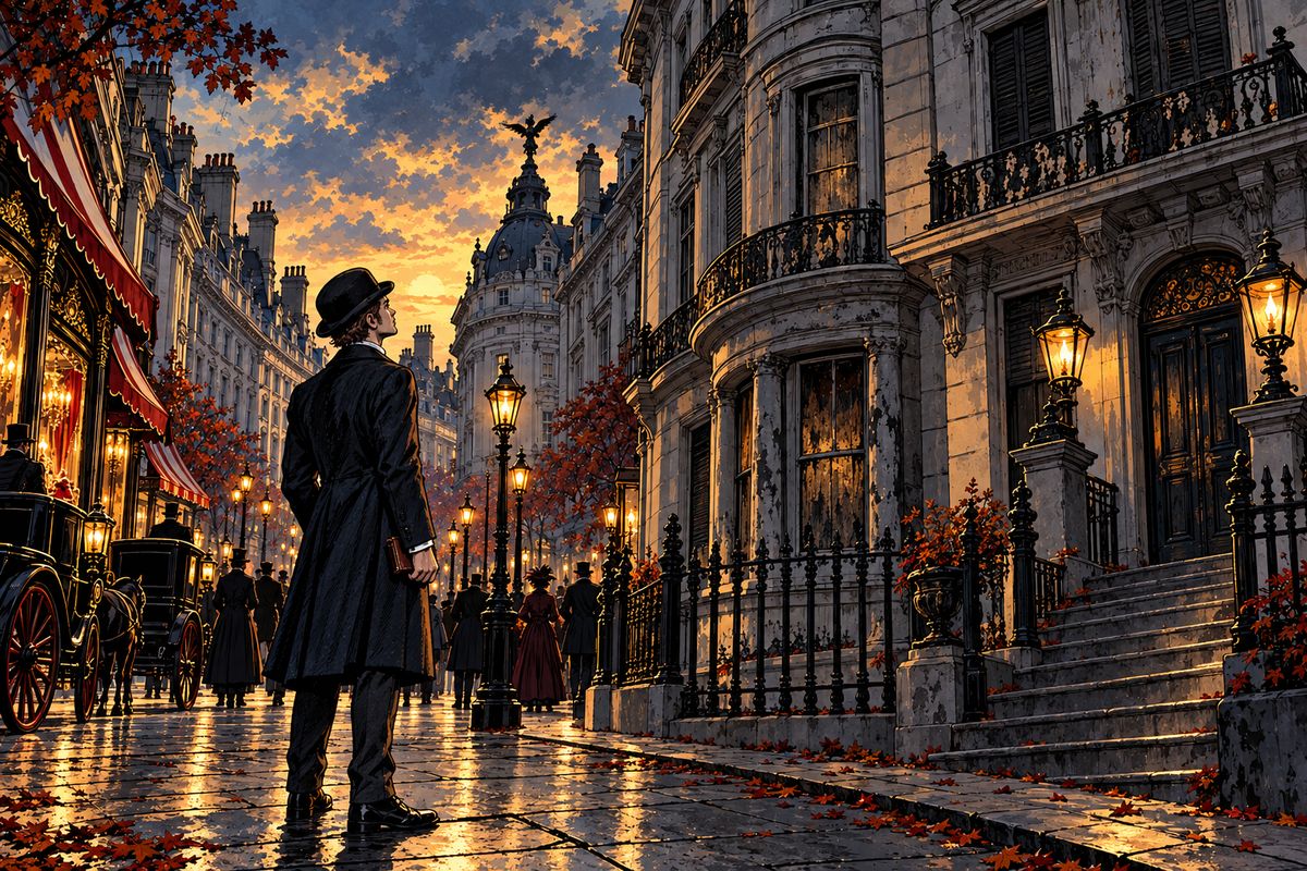 Over two days Jonathan tracked down the carters. Boxes had gone to Mile End and Bermondsey, and nine to Piccadilly, lifted by an old man as if they were pounds of tea. The Piccadilly house, No. 347, belonged to a 'Count de Ville'.