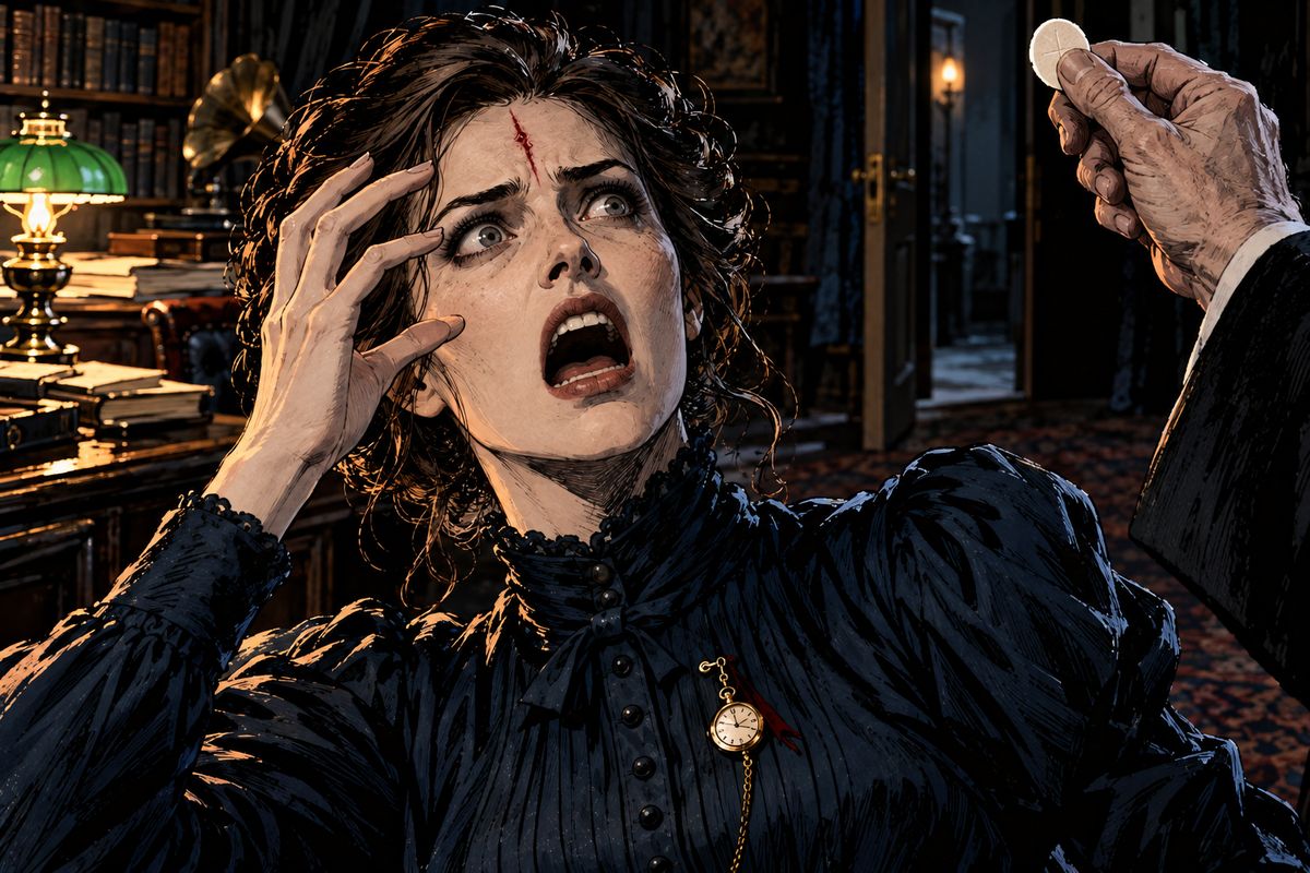 Before the men set out, Van Helsing touched a piece of the Sacred Wafer to Mina's forehead to guard her. It burned into her flesh like white-hot metal. She screamed and sank to her knees, pulling her hair over her face. 'Unclean! Unclean! Even the Almighty shuns my polluted flesh!'