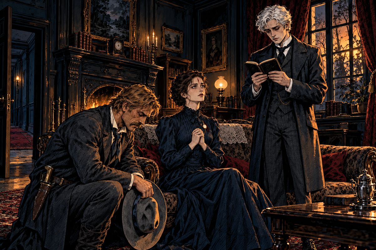 Before they left, Mina made each man swear that if she turned, he would kill her and give her rest. Last of all, at her wish, white-haired Jonathan read the Burial Service over his living wife. 'It would comfort me, my husband.'