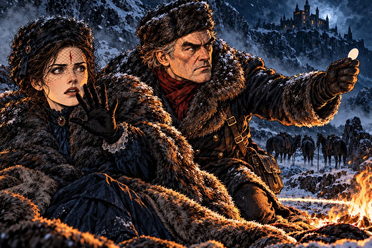 Mina shrank back in terror and disgust, and Van Helsing's heart leapt: she was not yet one of them. The laughing women could not cross the ring. By dawn they had melted away towards the castle, and the horses lay dead in the snow.