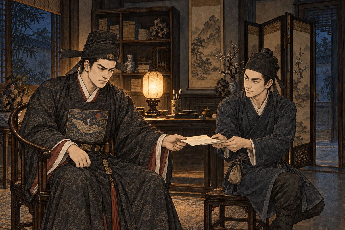 In his private chamber Yucun learned the gatekeeper was the little novice from Gourd Temple, where he had once lodged in poverty. 'Has Your Honour no copy of the officials' protection charm?' The man produced a list of the province's untouchable families: the Jia, Shi, Wang and Xue, all related by marriage, rising and falling together.