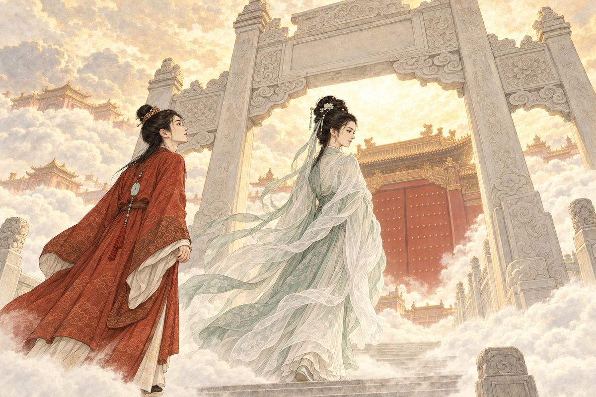 Jinghuan led him to a great stone archway named the Land of Illusion. Its couplet warned that when the false is taken for true, the true becomes false. Further on, a palace gate was named the Sea of Sin and Sky of Love. Baoyu resolved to find out what the love of all ages and the debts of romance really meant.
