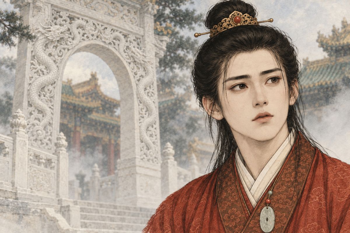 Before the main hall stood a white marble archway carved with coiling dragons. Baoyu stopped short. He felt he had seen it before, somewhere he could not remember: it was the arch of his dream in the Land of Illusion. Lost in thought, he could not produce a name. The guests thought he was exhausted, and his father gave him one day to think of one.