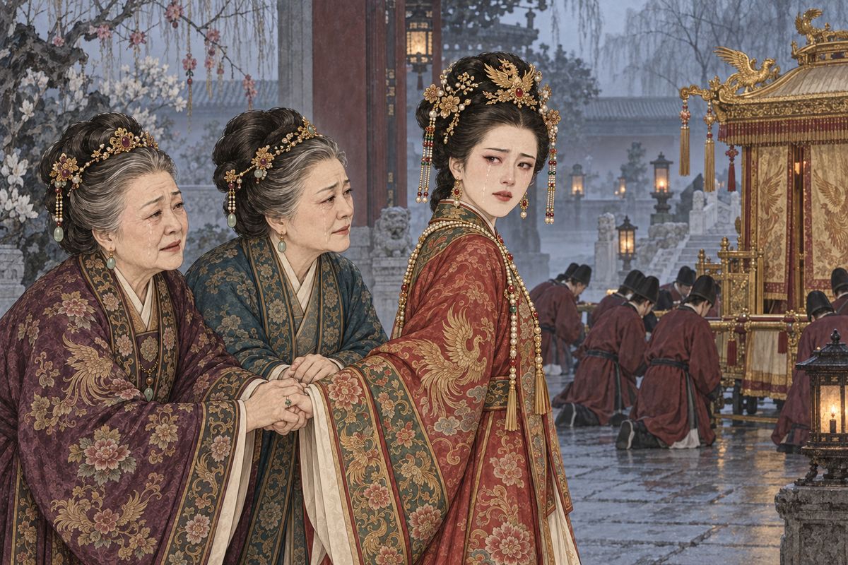There were operas, prayers at the garden's temple, and gifts for everyone in the household. Then, in the dark hours before dawn, a eunuch announced that it was time to return. In tears, Yuanchun held her grandmother's and mother's hands a long while: "Next time, you must not be so extravagant." Palace rules could not be broken, so she steeled herself and was carried away.