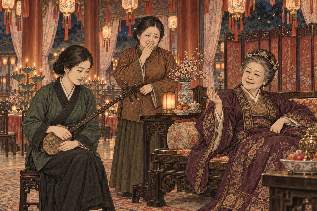 Two women storytellers began a new tale about a scholar, oddly named Wang Xifeng, who falls for a minister's daughter. Grandmother Jia cut them off. Such books all followed one pattern: a well-bred girl sees a handsome man and forgets her parents and her books, with no nurse or maid ever nearby. 'Where is the beauty in that?'