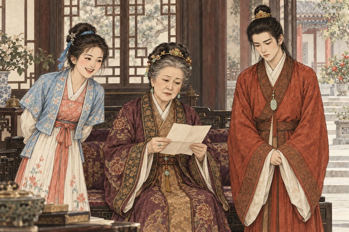 News that Xiangyun was about to marry reached the household while it was already grieving its losses. Grandmother Jia and Baoyu felt the separation keenly, as every new marriage or departure seemed to carry another piece of their old world away.