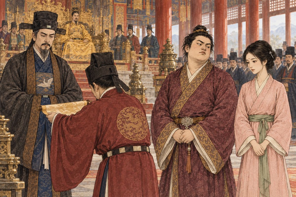 The emperor later granted Baoyu the Taoist title Wenmiao Zhenren. Xue Pan was ransomed from prison and made Xiangling his lawful wife, bringing one small change of fortune to a household that had endured years of fear and loss.