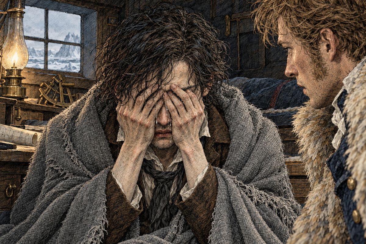 One evening Walton declared that he would gladly give his fortune, even his life, for the knowledge he sought. The stranger covered his face and wept. "Unhappy man! Do you share my madness?" A few days later he agreed to tell Walton his own story, hoping it would serve as a warning, and promised to begin the next day.