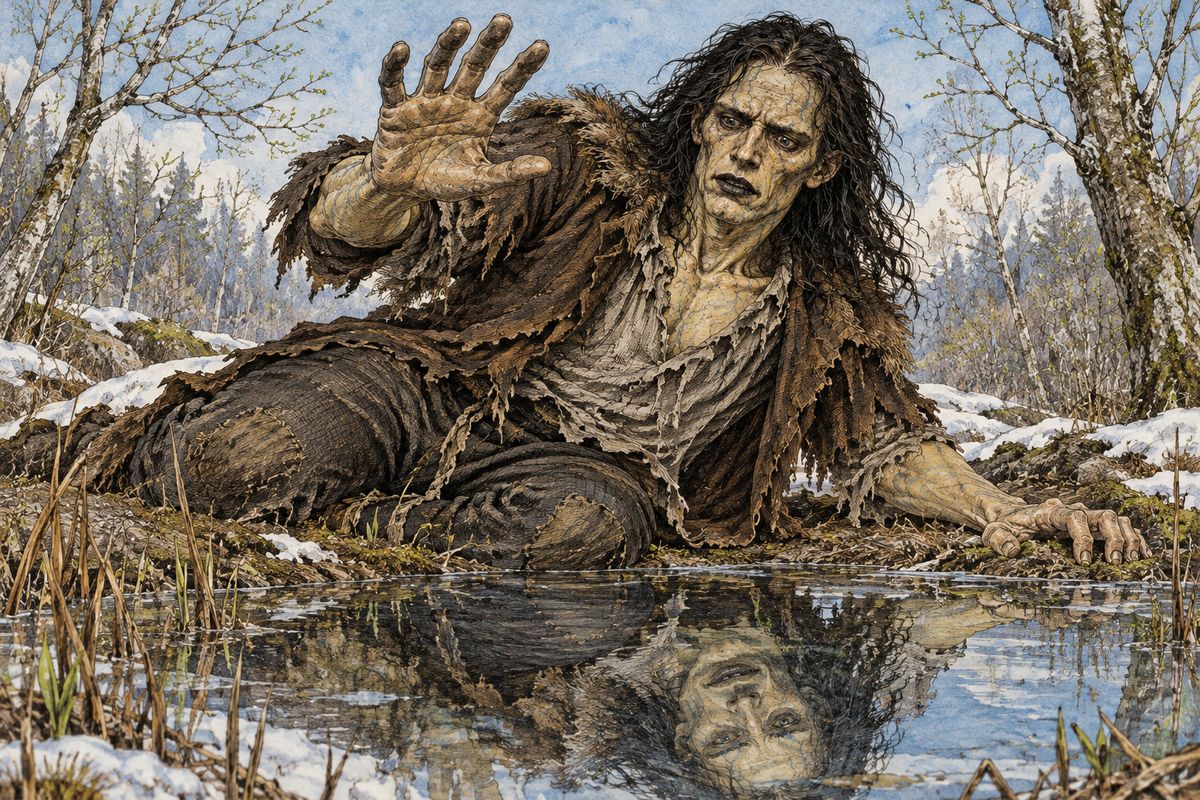 After admiring how lovely the cottagers were, he looked into a clear pool and recoiled. Was that monster really himself? Yet as the snow melted, the cottagers had enough to eat again and birds sang among the budding trees. 'Happy, happy earth!' His sorrow faded, and he dreamed that by gentleness he might one day win their love.