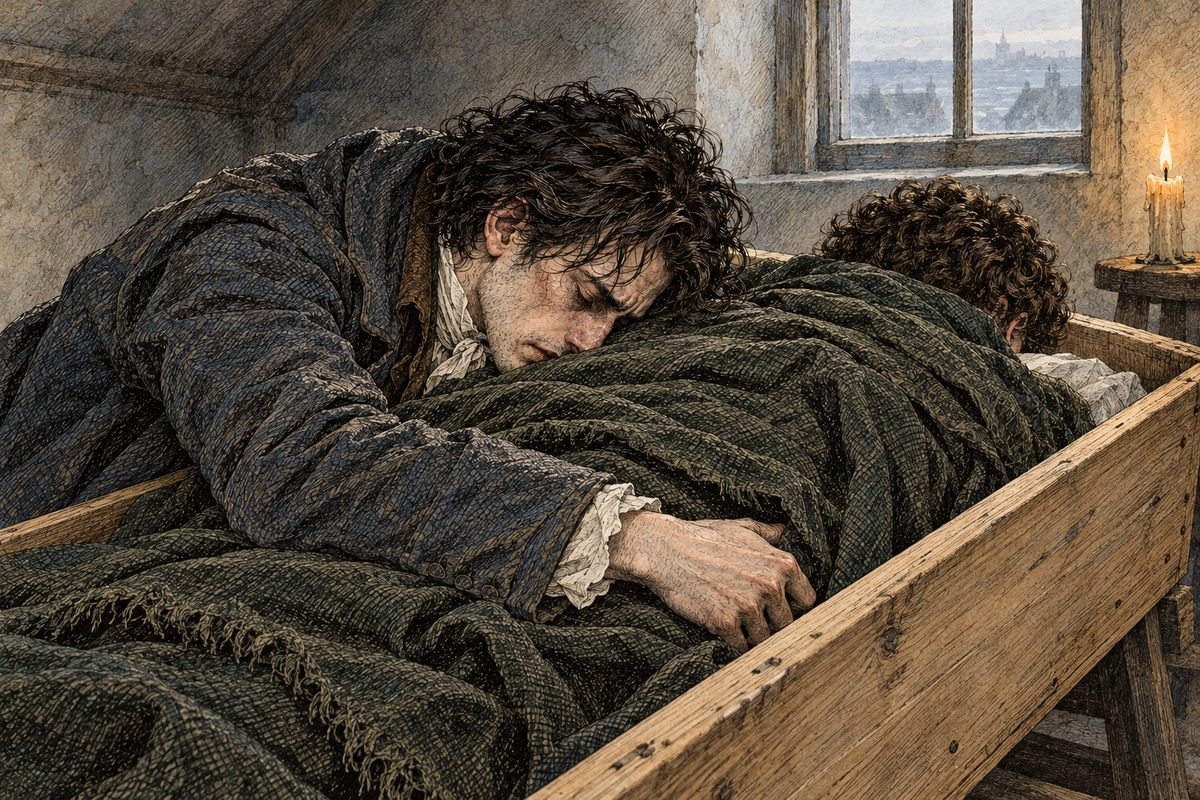 Mr. Kirwin had him taken to the inn to view the body. In the coffin lay Henry Clerval. Victor threw himself upon his friend: "Have my murderous machinations deprived you also, my dearest Henry, of life?" He was carried out in convulsions, and for two months he raved in fever that he had murdered William, Justine and Clerval.