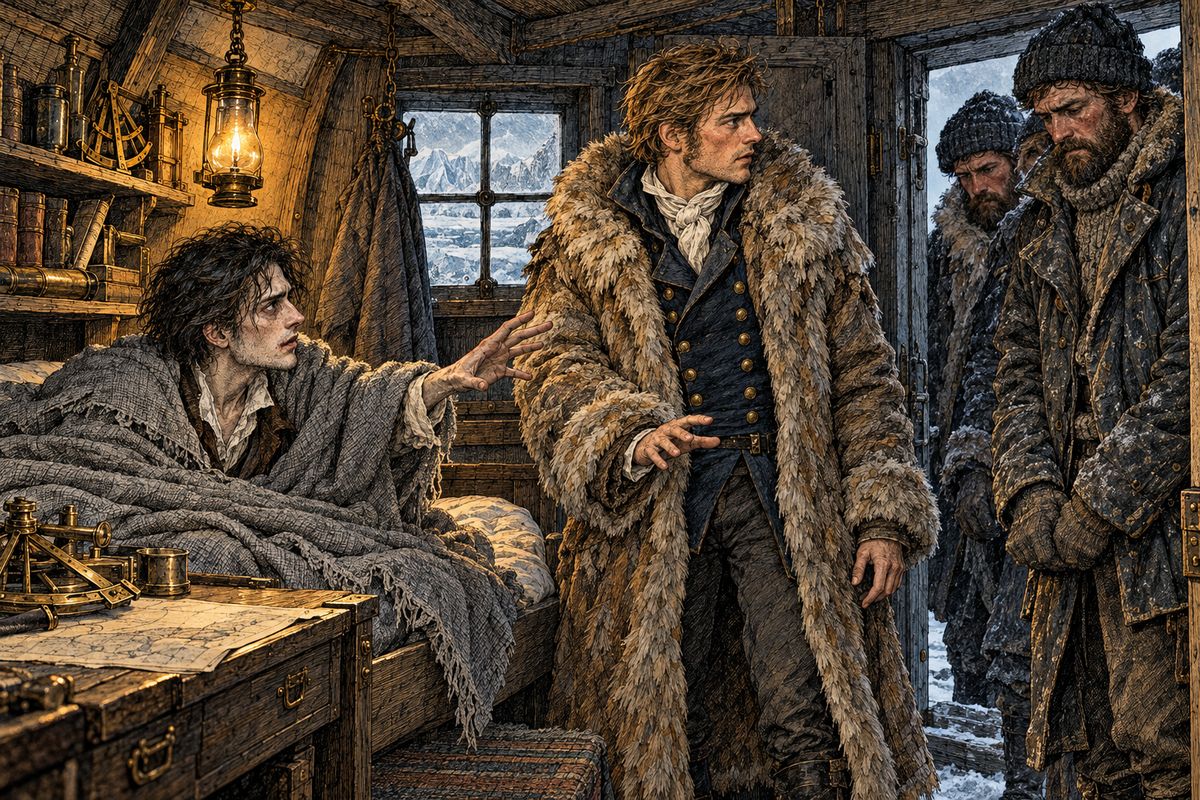 Rescued by Walton's ship, Victor told his whole tale, then weakened day by day while the ice closed around them. When the sailors came to demand that Walton turn south if the ice freed them, the dying man rose from his blankets. "Be steady to your purposes, and firm as a rock," he urged them. "This ice is not made of such stuff as your hearts may be."