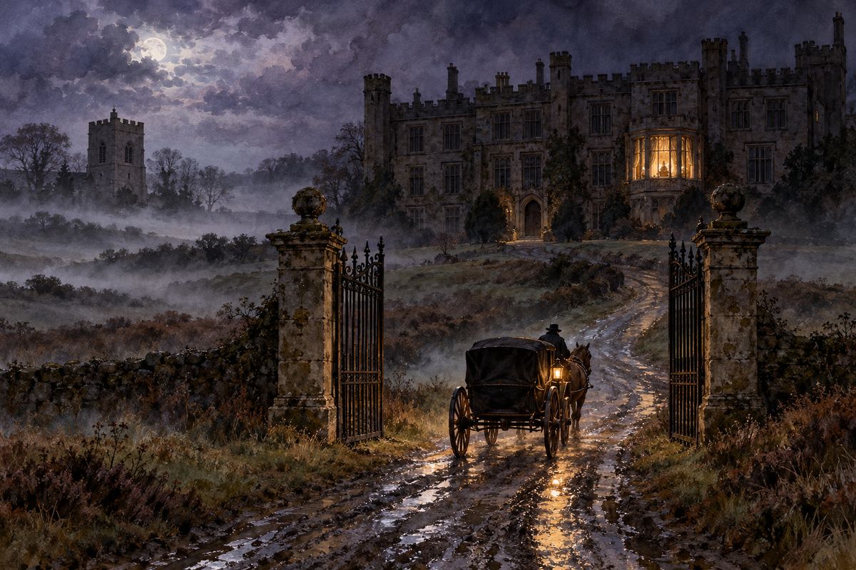 One raw October day, eighteen-year-old Jane Eyre left Lowood for her first post as a governess. After a long wait at the inn in Millcote, a silent driver took her the last six miles to Thornfield through the mist. It was nearly midnight when the gates clashed shut behind them, and a single candle glowed in the dark front of the house.