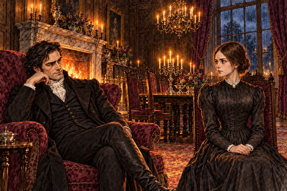 For days he passed her coldly in the halls. Then one wet night, mellow after dinner, he sent for her again and caught her studying his face. "You examine me, Miss Eyre: do you think me handsome?" The answer slipped out before she could soften it: "No, sir." He was not offended. He was intrigued.