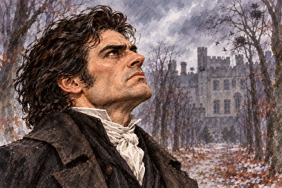 In mid-sentence he stopped. He was speaking of how he had come to like Thornfield, and he glared up at its battlements with pain, shame and loathing in his face. Then he took up the story again. He had turned Céline out, wounded her vicomte in a duel in the Bois de Boulogne, and later rescued her abandoned child from Paris.
