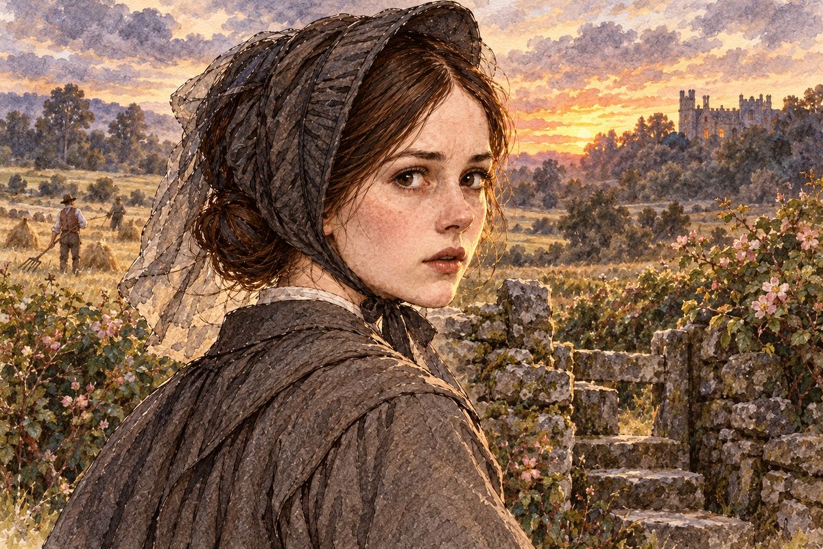 Then he smiled his rare, true smile and moved aside: "Pass, Janet. Go up home." Jane climbed over without a word, but something turned her round, and the words came out on their own: "I am strangely glad to get back again to you: and wherever you are is my home—my only home." Then she hurried away.