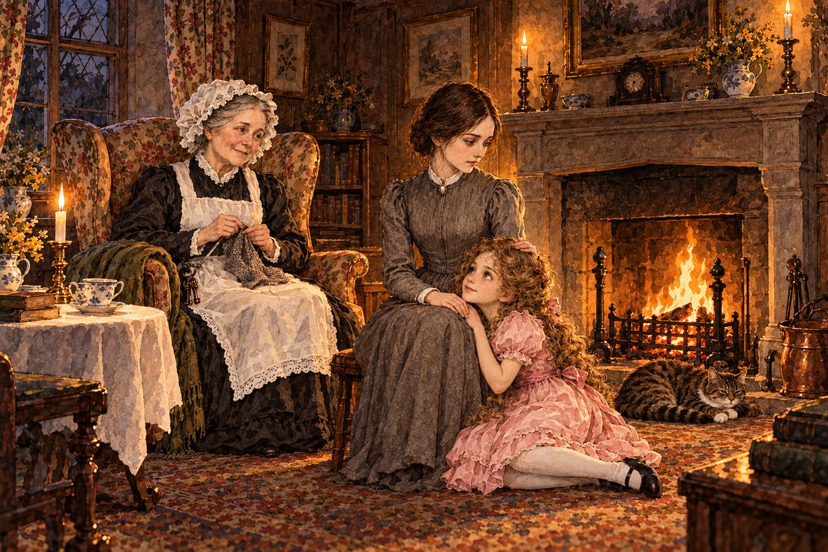 Adèle was wild with delight and Mrs Fairfax welcomed her kindly. A strange, calm fortnight followed. No one spoke of the wedding, and Mr Rochester did not ride to Ingram Park once. He was kinder and more cheerful than Jane had ever seen him, and she had never loved him so well.