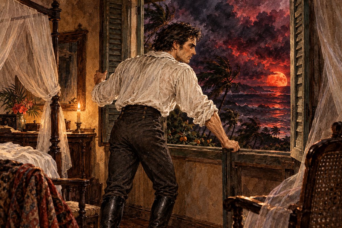 By the library fire Rochester begged her to come away with him to a villa in France. Then he told his story: a bride chosen for her fortune, a madness hidden from him, and a hot Jamaican night when he came close to despair, until a fresh wind from Europe broke the storm and gave him hope.