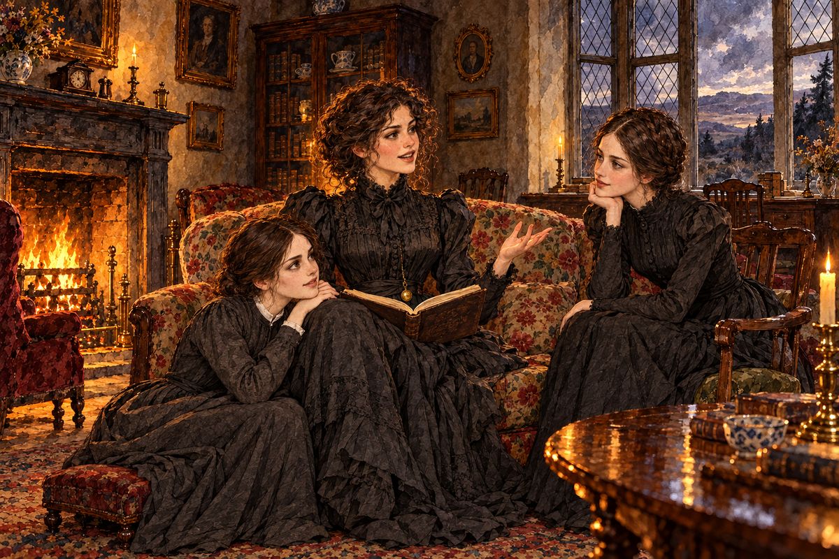 Weeks passed happily. Jane read with Diana and Mary and talked with them every evening. Diana taught her German, and Mary learned drawing from her. St John stayed distant, and when Jane heard him preach at Morton, his sermon was so stern and restless that it left her sad.