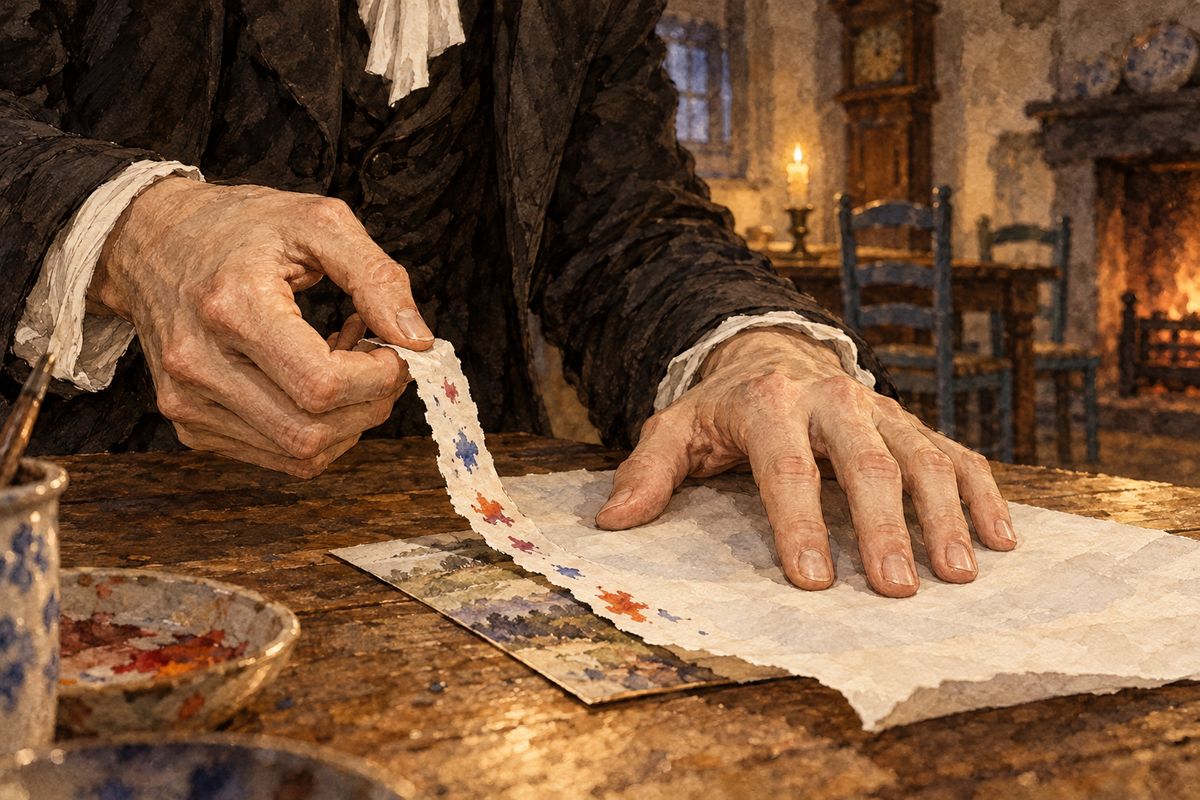 As he was leaving, St John drew the thin cover sheet back over the portrait. Something on its margin caught his eye. He shot Jane a strange, piercing look, tore off a narrow strip and slipped it into his glove. 'Nothing in the world,' he said, and was gone, leaving her puzzled.