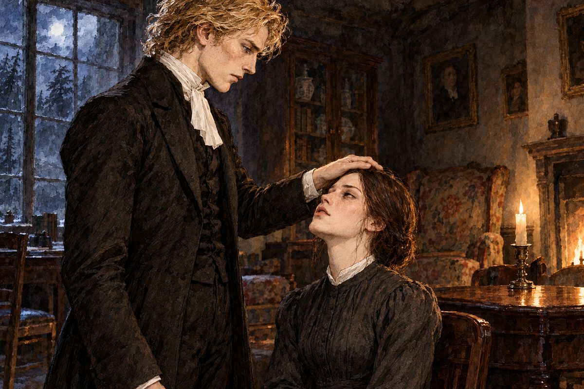 That night St John read from Revelation and prayed with all his strength. When the others had gone to bed he laid his hand on Jane's head and asked gently, 'Could you decide now?' His gentleness did what his anger never could. She was ready to give in, if only she could be sure it was God's will.