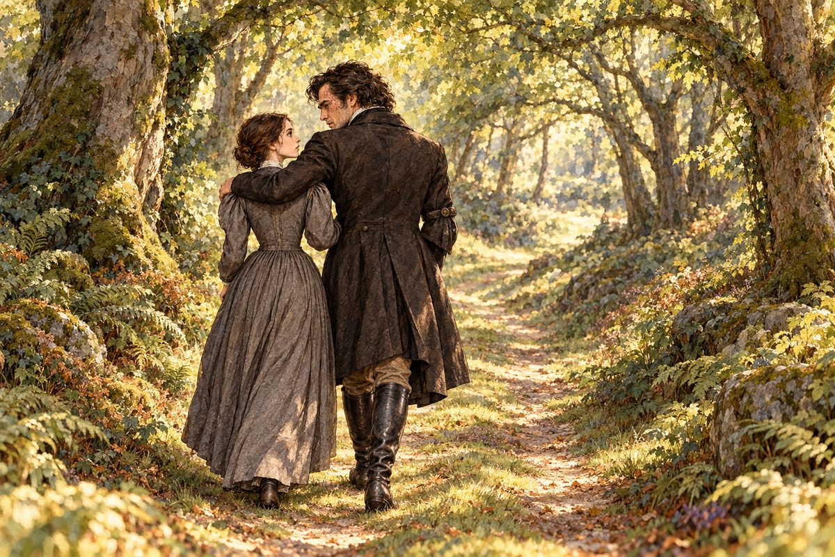 He bared his head and thanked God, then held out his hand to be led. Jane let his arm rest round her shoulder, and she guided him home through the wood. Reader, I married him: a quiet wedding, with only the parson and clerk. John and Mary took the news calmly, and Diana and Mary Rivers sent their warm approval.