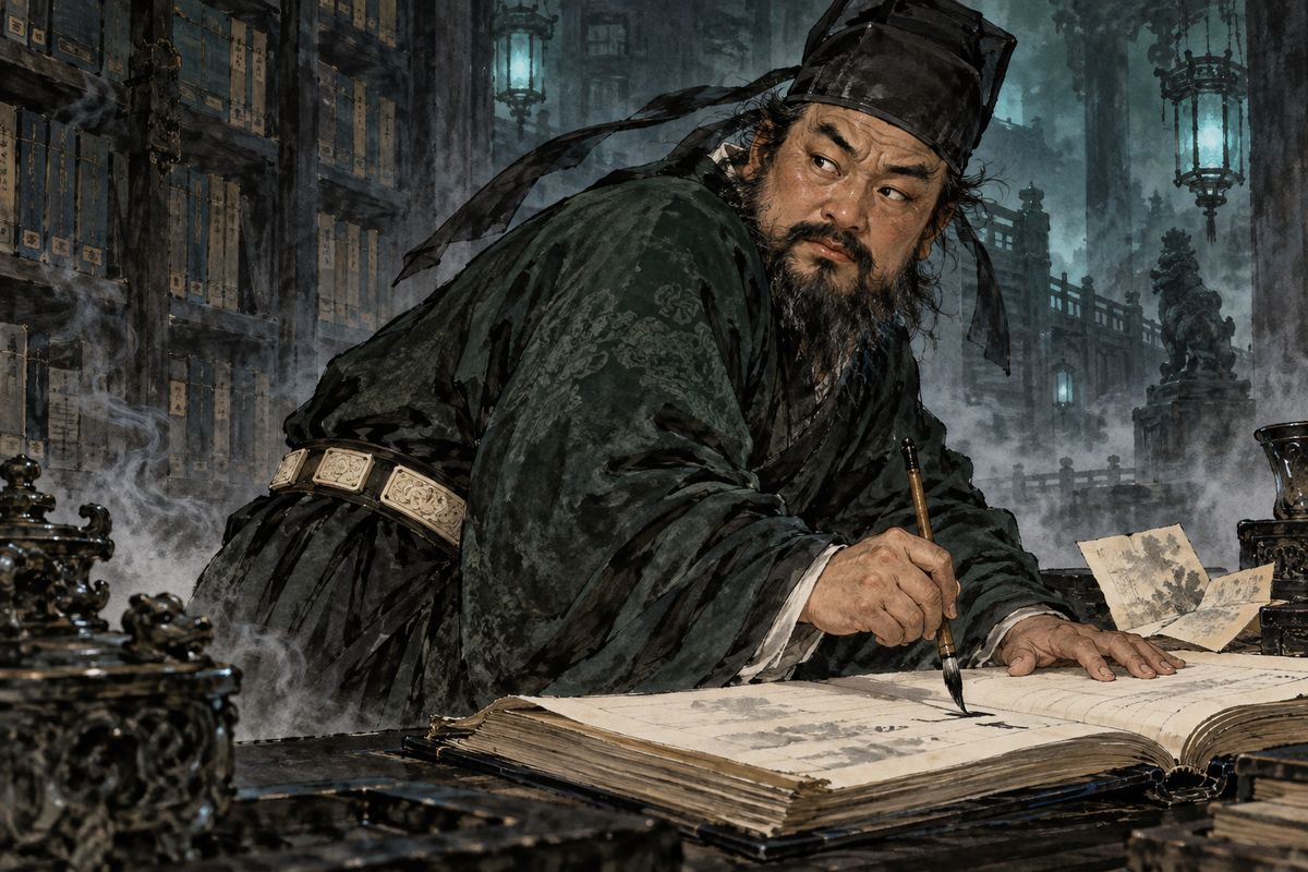 The headless dragon's ghost haunted Taizong, who sickened and died holding Wei Zheng's letter. In the underworld, Judge Cui Jue, Wei Zheng's old friend, read it and secretly turned the emperor's thirteen years into thirty-three.