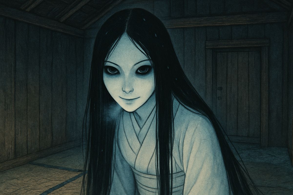 Then she stooped over Minokichi until her face almost touched his. She was very beautiful, but her eyes made him afraid. "If you ever tell anybody what you saw tonight, I shall know it, and then I will kill you."
