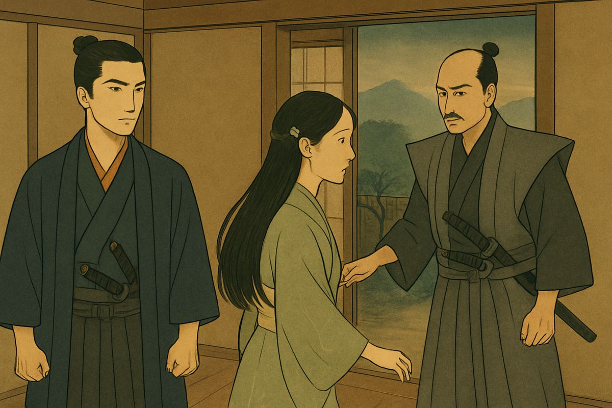 The young lord, who was fond of pretty faces, ordered that the girl be brought to his palace. She was taken away at once, without ceremony, while Tomotada could do nothing.